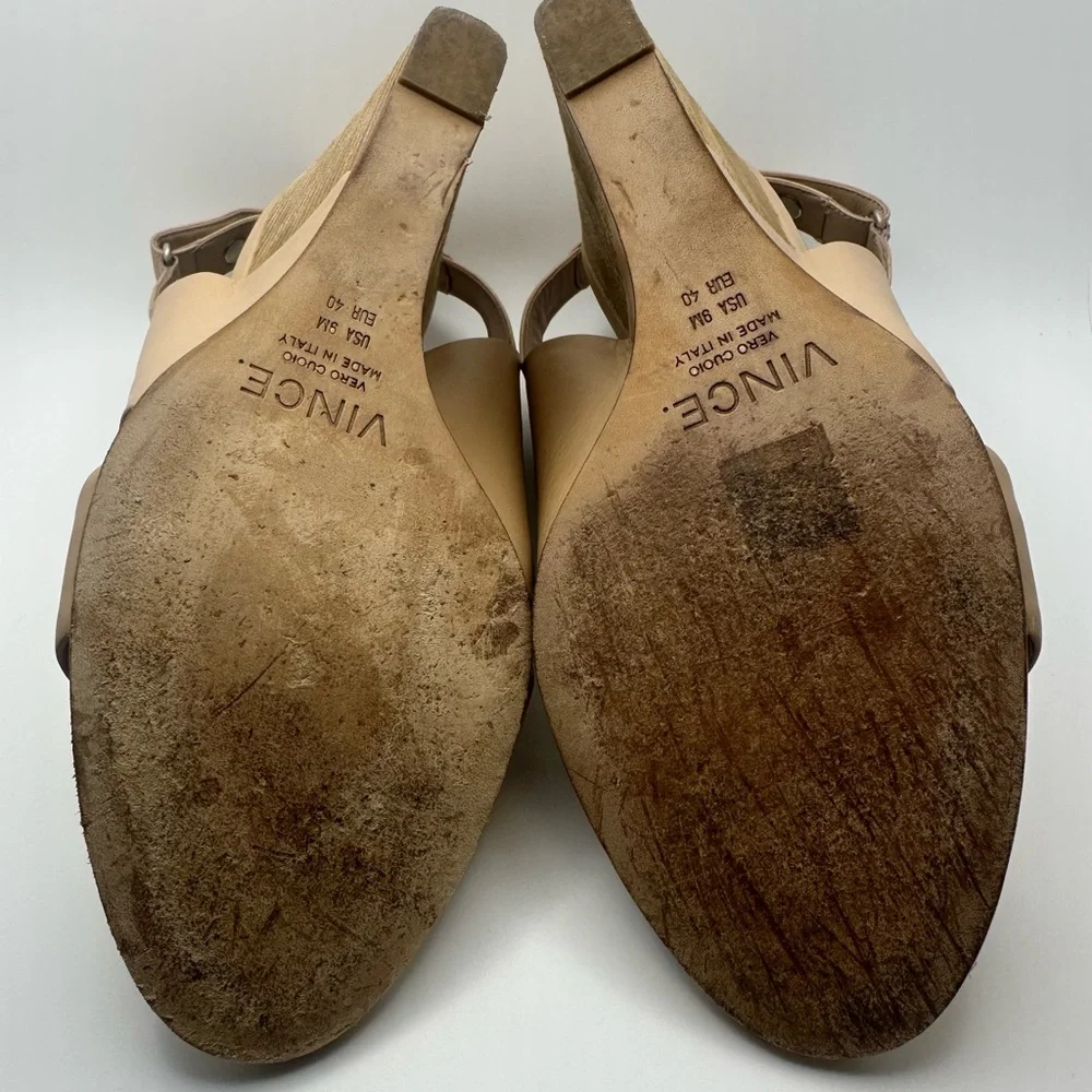 Vince || Karen Women’s Nude Wedge Sandal - Leather‎ Slingback